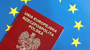 Polish passport on a European Union flag - Polish citizenship by descent